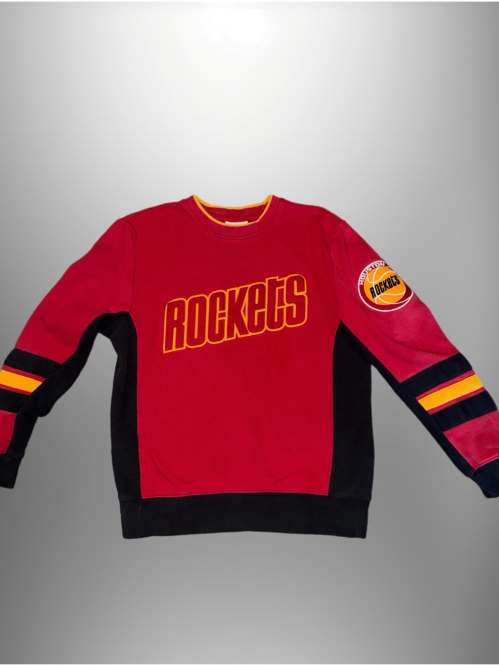 Mitchell & Ness Houston Rockets Red & Black Crewneck Sweater